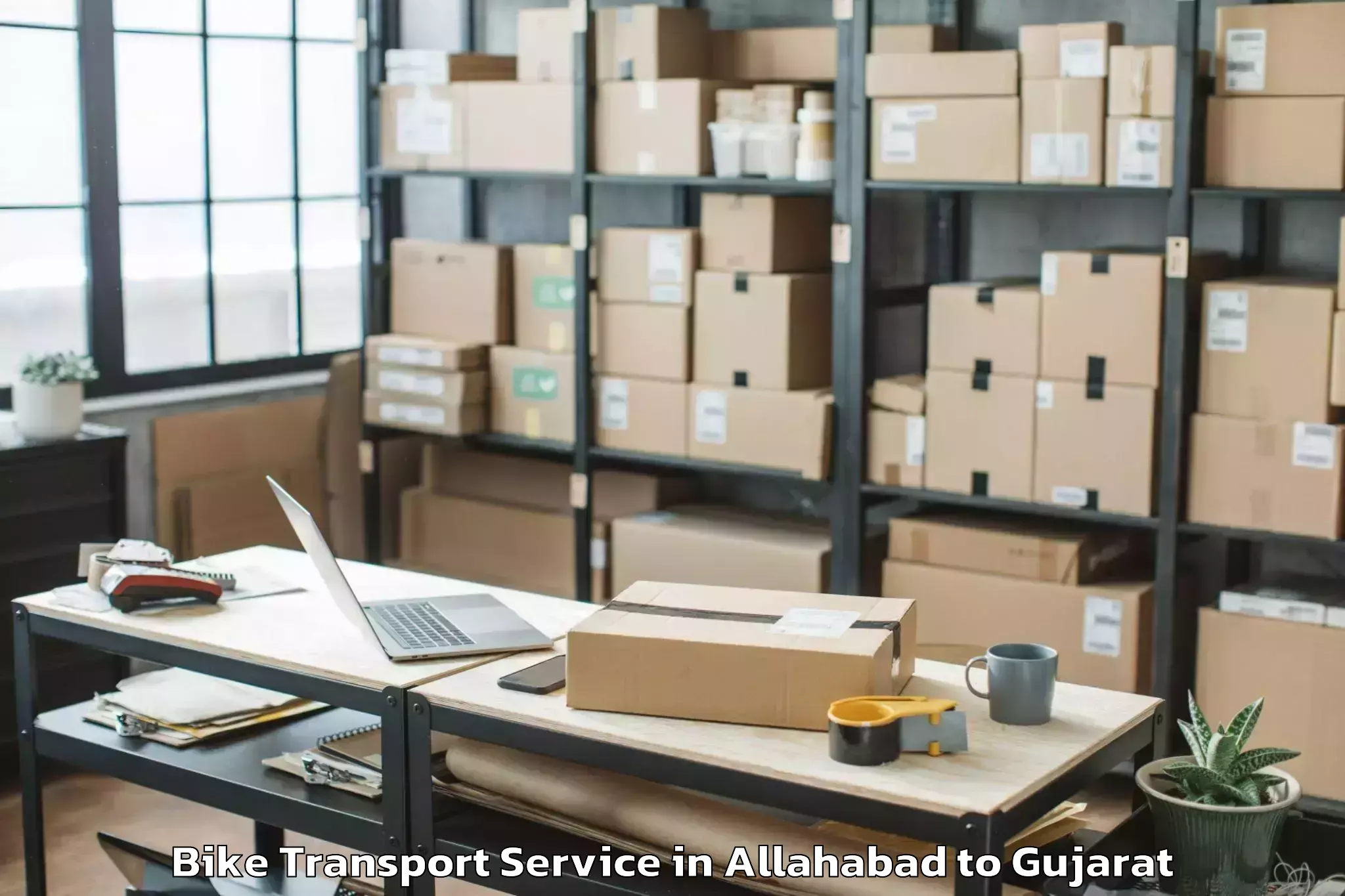 Book Allahabad to Sanand Bike Transport Online